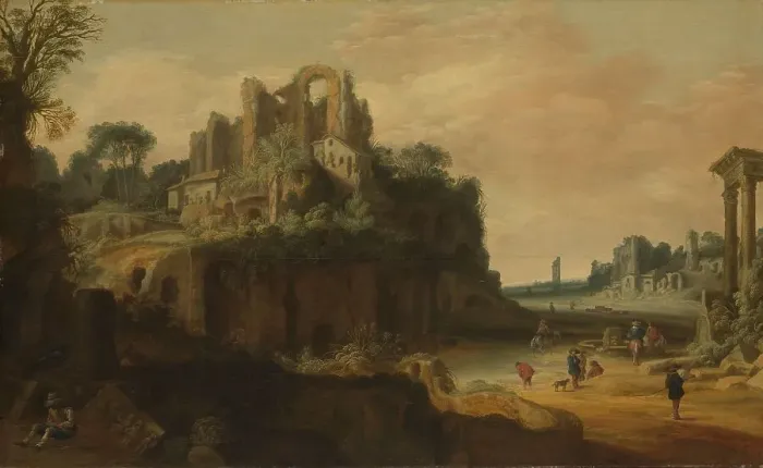 Framed Print : Roman Landscape with Ruins, c.1629-1630. Creator: Pieter Anthonisz van Groenewegen Framed Print : Roman Landscape with Ruins, c.1629-1630. Creator: Pieter Anthonisz van Groenewegen