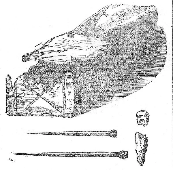 Roman leaden coffin found in Bethnal-Green, 1862. Creator: Unknown