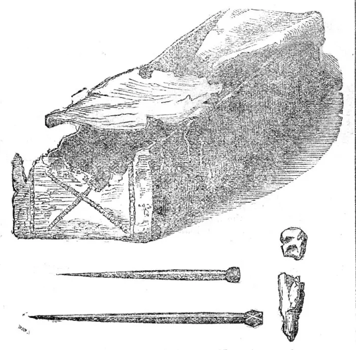 Framed Print : Roman leaden coffin found in Bethnal-Green, 1862. Creator: Unknown Framed Print : Roman leaden coffin found in Bethnal-Green, 1862. Creator: Unknown