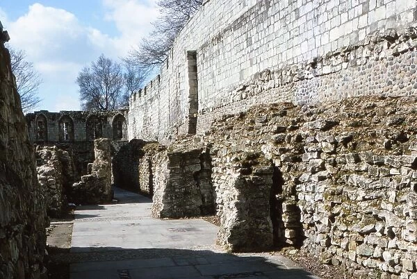 Roman and Medieval City Wall, York, 20th century. Artist: CM Dixon