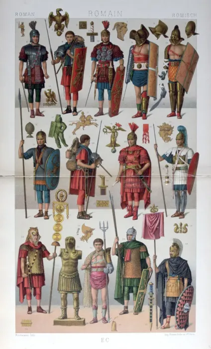 Framed Print : Roman military and gladiatorial costume, c1800-1836. Artist: Firmin Didot Framed Print : Roman military and gladiatorial costume, c1800-1836. Artist: Firmin Didot