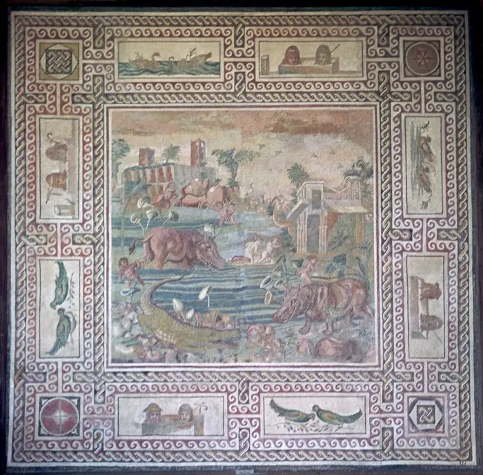 Framed Print : Roman mosaic depicting Egypt Framed Print : Roman mosaic depicting Egypt