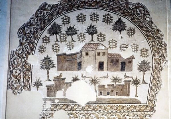 Roman Mosaic of Roman Villa with trees and vines, c3rd century