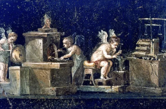 Framed Print : Roman mural, House of the Vettii Pompeii, Italy Framed Print : Roman mural, House of the Vettii Pompeii, Italy