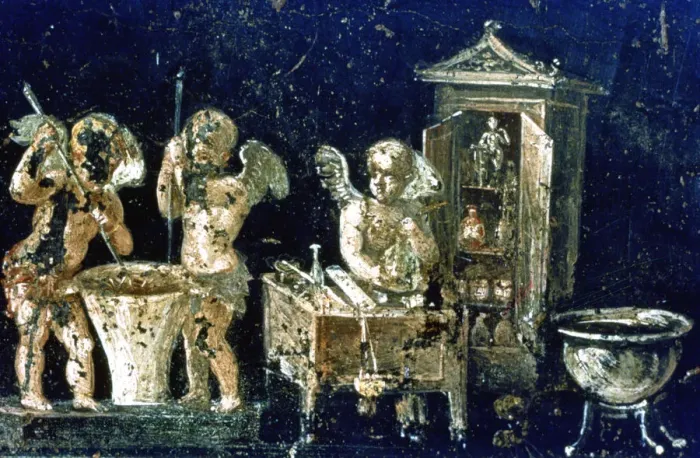 Framed Print : Roman mural, House of the Vettii, Pompeii, Italy Framed Print : Roman mural, House of the Vettii, Pompeii, Italy