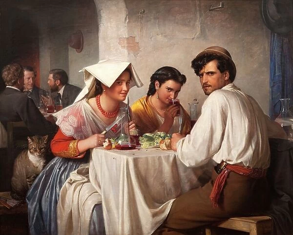 In a Roman Osteria, 1866. Creator: Carl Bloch