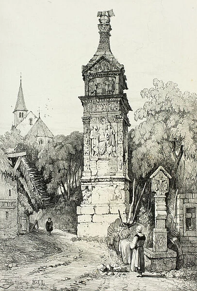 Roman Pillar at Igel, 1833. Creator: Samuel Prout