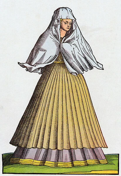 Roman prostitute or courtesan in street dress, 16th century