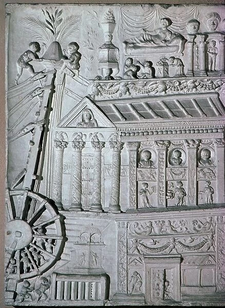 Roman relief of a crane being used