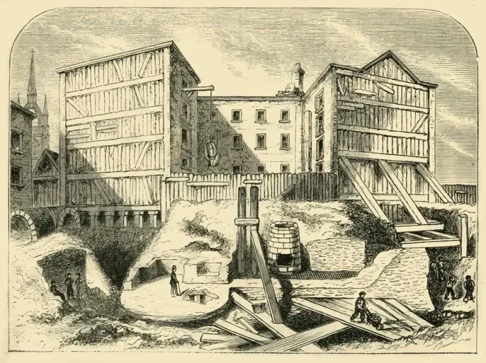 Framed Print : Roman Remains Found in Billingsgate, (c1872). Creator: Unknown Framed Print : Roman Remains Found in Billingsgate, (c1872). Creator: Unknown