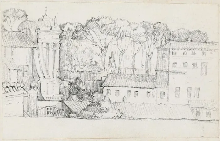 Framed Print : Roman Rooftops, 1744 / 1750. Creator: Joseph-Marie Vien the Elder Framed Print : Roman Rooftops, 1744 / 1750. Creator: Joseph-Marie Vien the Elder