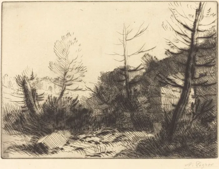 Framed Print : Roman Ruin (Ruine romaine). Creator: Alphonse Legros Framed Print : Roman Ruin (Ruine romaine). Creator: Alphonse Legros