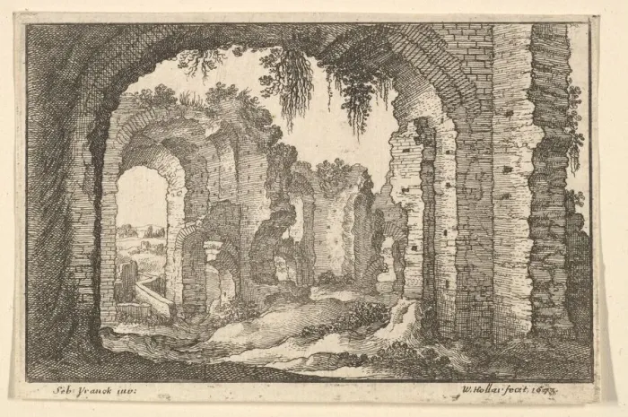 Framed Print : Roman Ruins, 1673. Creator: Wenceslaus Hollar Framed Print : Roman Ruins, 1673. Creator: Wenceslaus Hollar