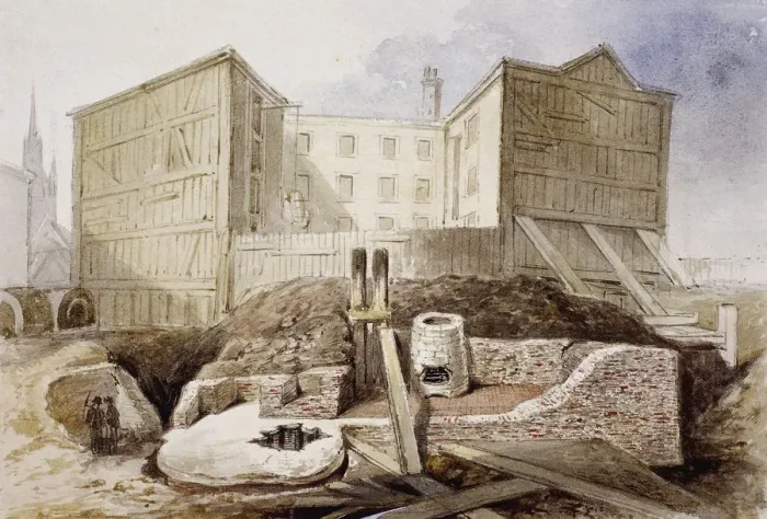 Framed Print : Roman Ruins at the Coal Exchange, London, 1848 Framed Print : Roman Ruins at the Coal Exchange, London, 1848