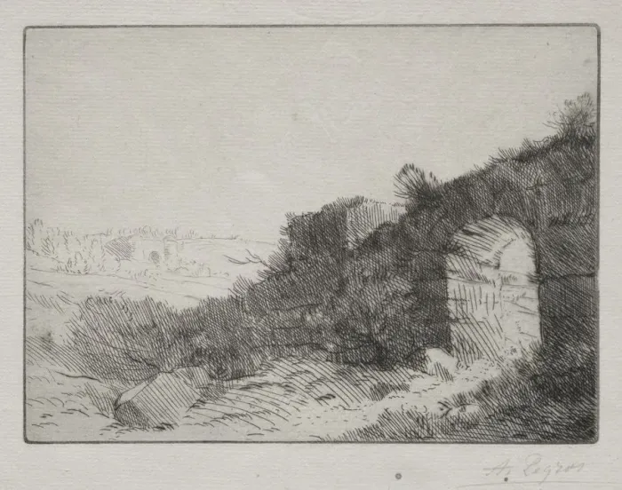 Framed Print : Roman Ruins. Creator: Alphonse Legros (French, 1837-1911) Framed Print : Roman Ruins. Creator: Alphonse Legros (French, 1837-1911)