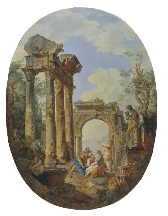 Framed Print : Roman Ruins, early-mid 18th century. Creator: Giovanni Paolo Panini Framed Print : Roman Ruins, early-mid 18th century. Creator: Giovanni Paolo Panini