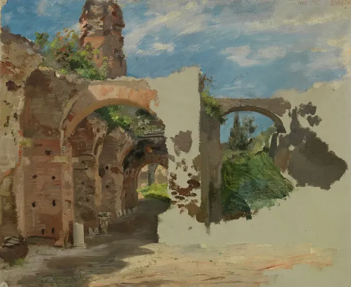 Framed Print : Roman ruins, exercise, 1872. Creator: Karl Emanuel Jansson Framed Print : Roman ruins, exercise, 1872. Creator: Karl Emanuel Jansson