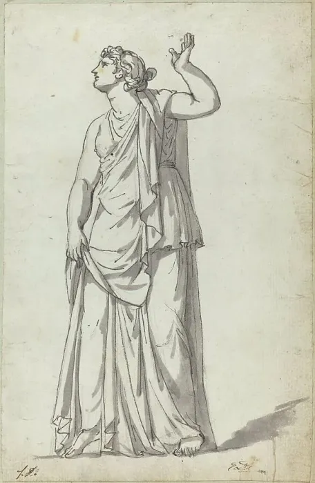 Framed Print : Roman Statue of a Muse (Anchyrrhoe). Creator: Jacques-Louis David Framed Print : Roman Statue of a Muse (Anchyrrhoe). Creator: Jacques-Louis David