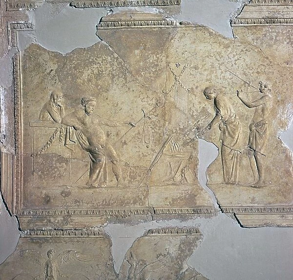 Roman stucco of Dionysiac rites, 1st century BC