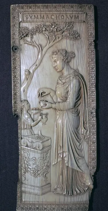 Framed Print : The Roman Symmacki Diptych, 4th century Framed Print : The Roman Symmacki Diptych, 4th century
