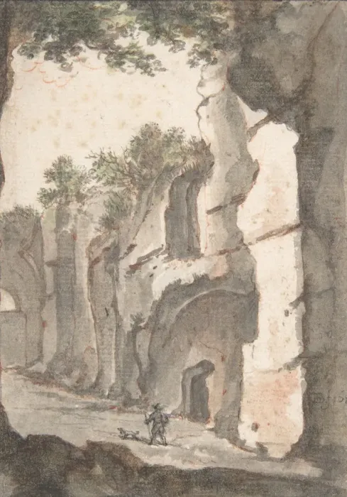 Framed Print : Roman View, early 17th century. Creator: Bartholomeus Breenbergh Framed Print : Roman View, early 17th century. Creator: Bartholomeus Breenbergh