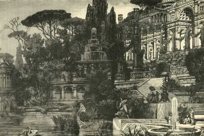 Framed Print : A Roman Villa, 1890. Creator: Unknown Framed Print : A Roman Villa, 1890. Creator: Unknown