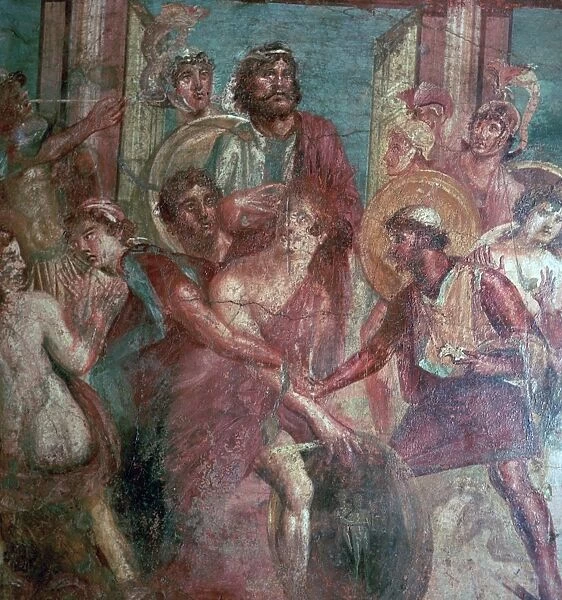 Roman wall-painting from the House of the Dioscuri in Pompeii, 1st centruy