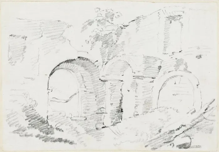 Framed Print : Roman Walls, 1744 / 1750. Creator: Joseph-Marie Vien the Elder Framed Print : Roman Walls, 1744 / 1750. Creator: Joseph-Marie Vien the Elder