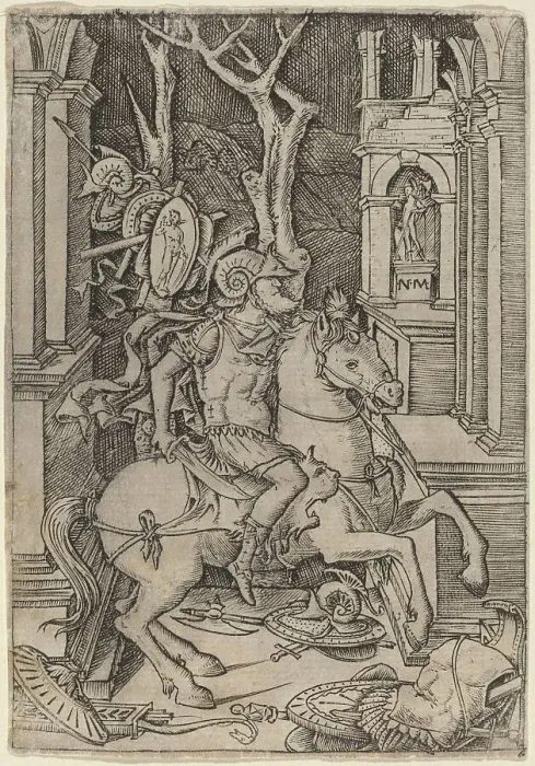 Framed Print : Roman Warrior, c. 1507. Creator: Nicoletto da Modena