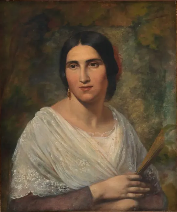 Framed Print : A Roman Woman, 1840-1849. Creator: Elisabeth Baumann Framed Print : A Roman Woman, 1840-1849. Creator: Elisabeth Baumann