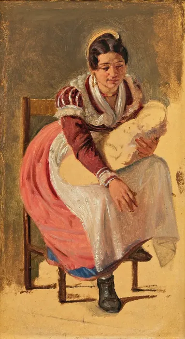 Framed Print : Roman woman with a child. Study for The St. Anthony Feast Day in Rome, c1838. Creator: Wilhelm Marstrand Framed Print : Roman woman with a child. Study for The St. Anthony Feast Day in Rome, c1838. Creator: Wilhelm Marstrand