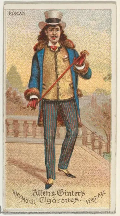 Framed Print : Roman, from Worlds Dudes series (N31) for Allen & Ginter Cigarettes, 1888 Framed Print : Roman, from Worlds Dudes series (N31) for Allen & Ginter Cigarettes, 1888