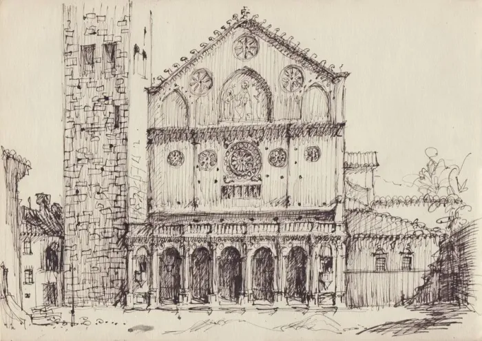 Framed Print : Romanesque church, Italy, c1950. Creator: Shirley Markham Framed Print : Romanesque church, Italy, c1950. Creator: Shirley Markham