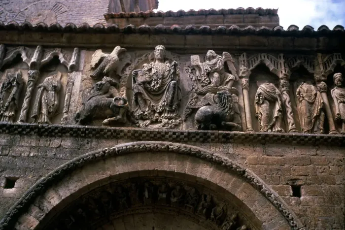 Framed Print : Romanesque facade of the Church of Santiago in Carrion de los Condes, detail Framed Print : Romanesque facade of the Church of Santiago in Carrion de los Condes, detail