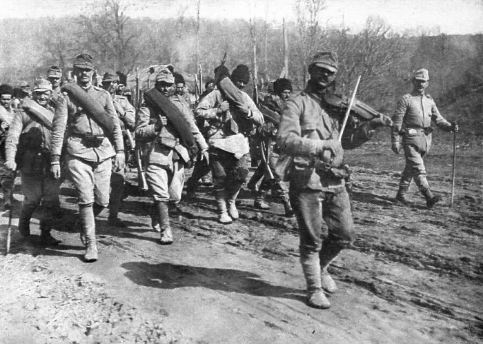Framed Print : Our Romanian Allies; The Romanian army regrouped after the trials of 1916: a regiment... 1917. Creator: Unknown