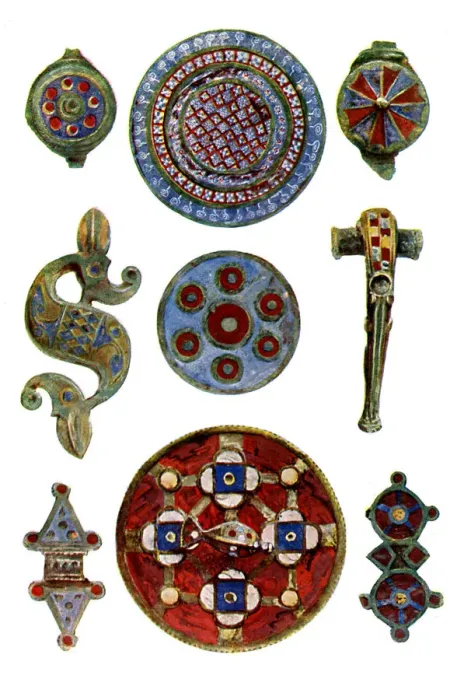 Framed Print : Romano-British enamelled ornaments, 1st- 2nd century AD Framed Print : Romano-British enamelled ornaments, 1st- 2nd century AD