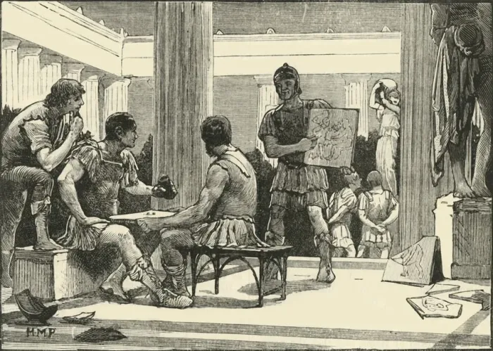 Framed Print : The Romans at Corinth, 1890. Creator: Unknown Framed Print : The Romans at Corinth, 1890. Creator: Unknown