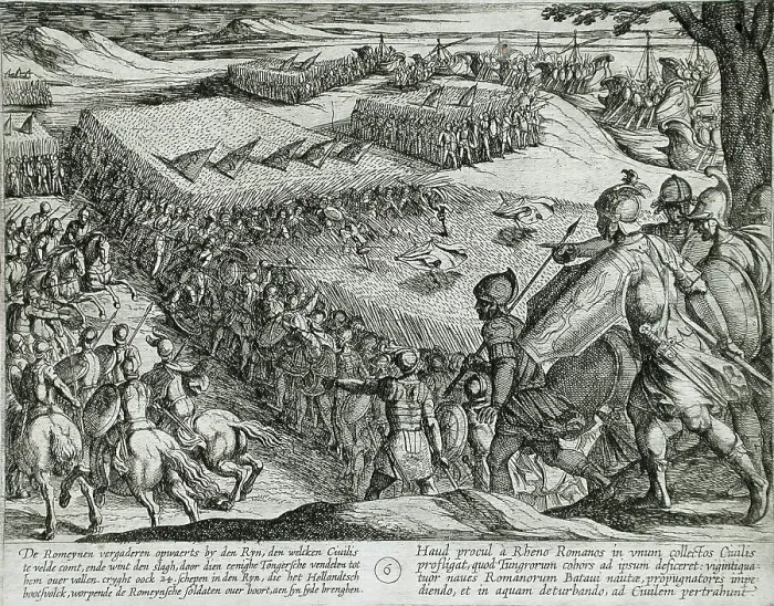 Framed Print : Romans Defeated near the Rhine, Publshed 1612. Creator: Antonio Tempesta Framed Print : Romans Defeated near the Rhine, Publshed 1612. Creator: Antonio Tempesta