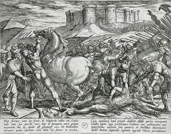 The Romans Misled by Civilis Horse that He was Dead or Injured, Publshed 1612. Creator: Antonio Tempesta
