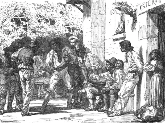 Framed Print : Romans playing at Mora; Rome and United Italy, 1875. Creator: Unknown Framed Print : Romans playing at Mora; Rome and United Italy, 1875. Creator: Unknown