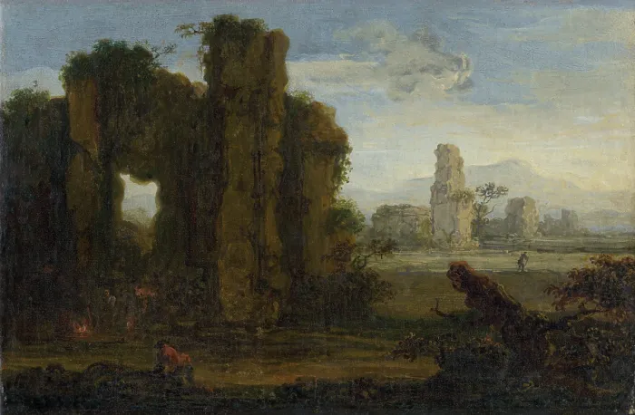 Framed Print : Romantic landscape, 1650-1700. Creator: Jan de Momper Framed Print : Romantic landscape, 1650-1700. Creator: Jan de Momper