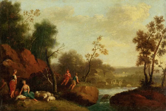 Framed Print : Romantic Landscape, 1760-1780. Creator: Unknown Framed Print : Romantic Landscape, 1760-1780. Creator: Unknown