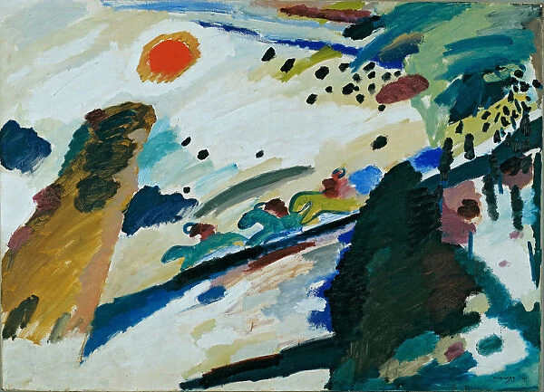 Romantic Landscape. Artist: Kandinsky, Wassily Vasilyevich (1866-1944)