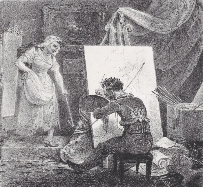 Framed Print : The Romantic Painter (Le Peintre Romantique), 1805-27. Creator: F Noel Framed Print : The Romantic Painter (Le Peintre Romantique), 1805-27. Creator: F Noel