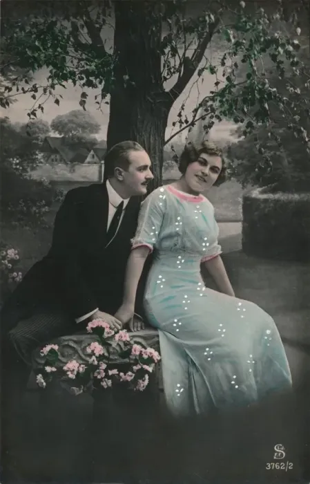 Framed Print : Romantic postcard, c1910 Framed Print : Romantic postcard, c1910