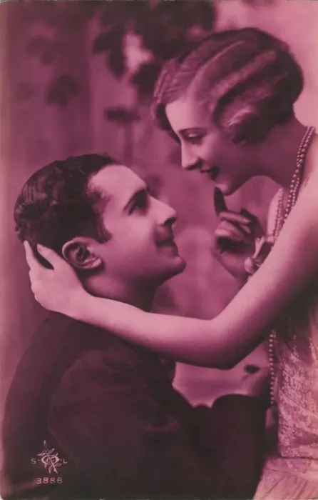 Framed Print : Romantic postcard, c1920s Framed Print : Romantic postcard, c1920s