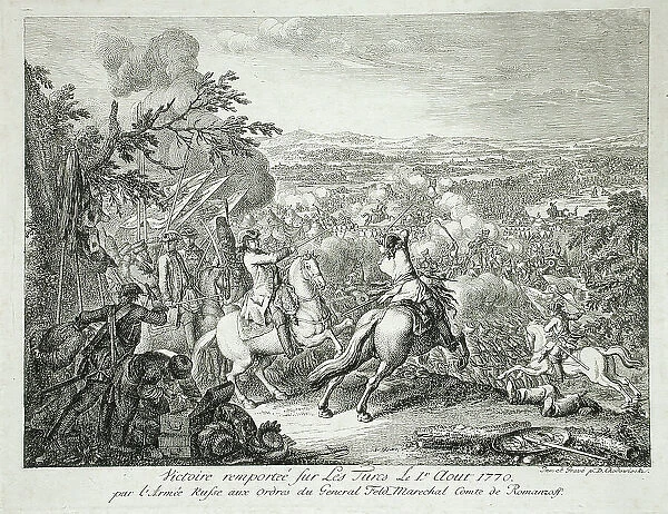 Romanzoff's Victory Over the Turks August 1, 1770 at Kahul, 1770. Creator: Daniel Nikolaus Chodowiecki