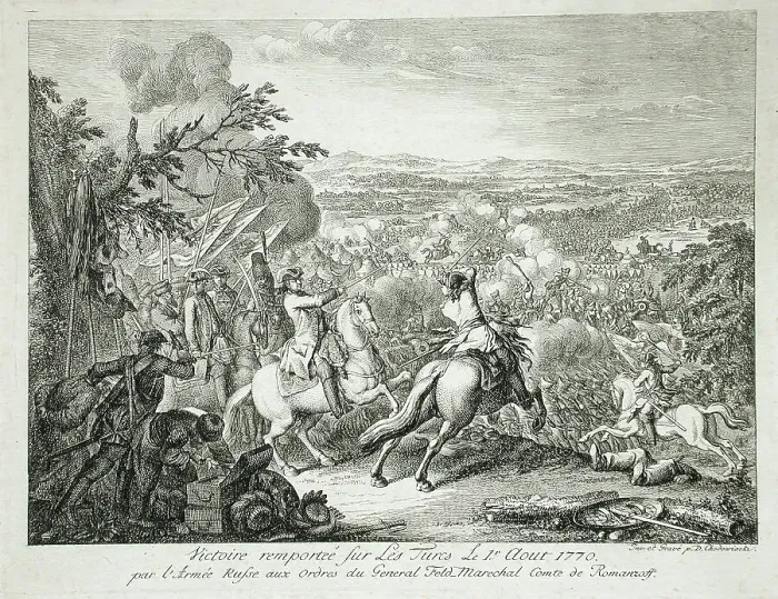 Framed Print : Romanzoff's Victory Over the Turks August 1, 1770 at Kahul, 1770. Creator: Daniel Nikolaus Chodowiecki Framed Print : Romanzoff's Victory Over the Turks August 1, 1770 at Kahul, 1770. Creator: Daniel Nikolaus Chodowiecki
