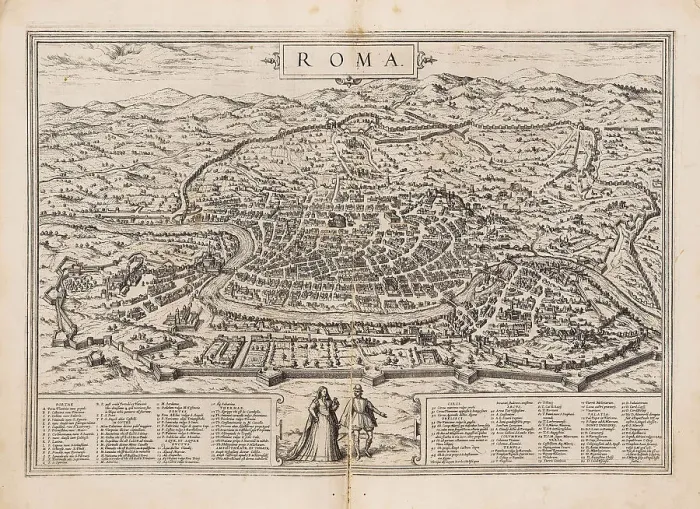 Framed Print : Rome. From Civitates orbis terrarum, 1572. Creator: Braun, Georg (1541-1622) Framed Print : Rome. From Civitates orbis terrarum, 1572. Creator: Braun, Georg (1541-1622)