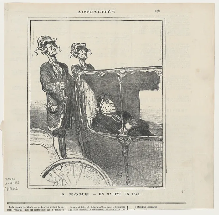 Framed Print : A Rome - un martyr en 1871, (1871). Creator: Honore Daumier Framed Print : A Rome - un martyr en 1871, (1871). Creator: Honore Daumier
